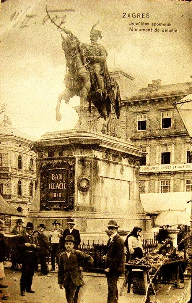 Spomenik banu Jelačiću, Jelačićev trg 1907. godine